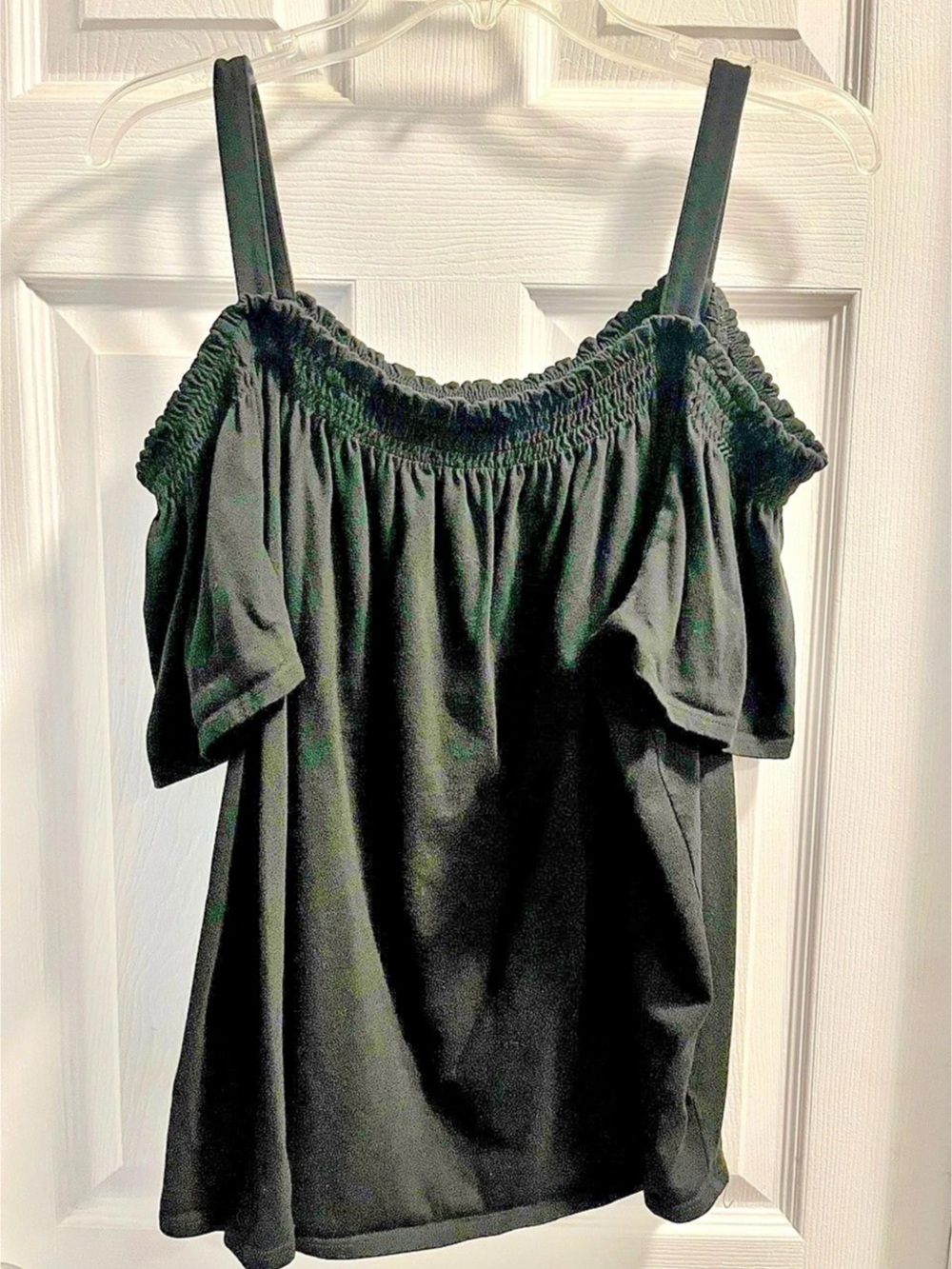 City Streets Black Off Shoulder Top Size XL